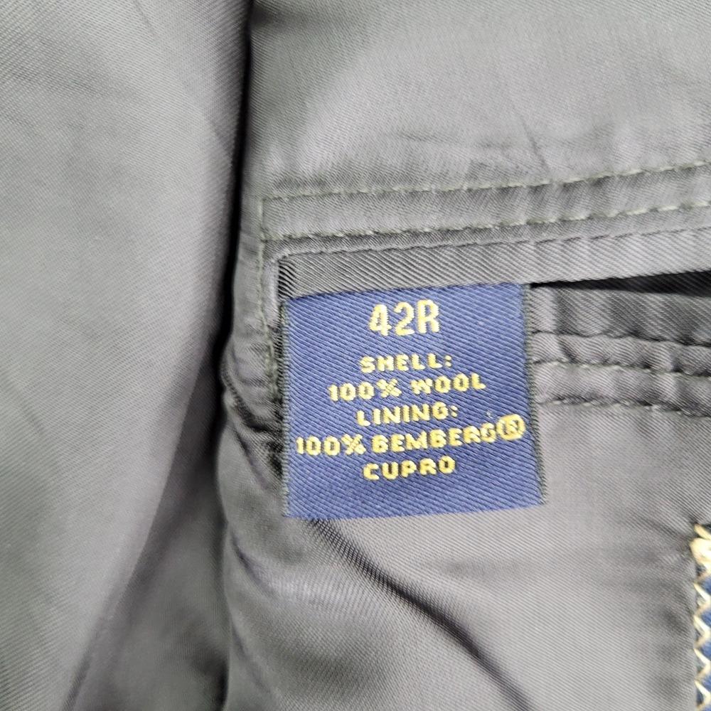 Brooks Brothers Regent Loro Piana Blazer Men 42 R Gray Wool 3 Button Cupro Lined - Picture 7 of 14